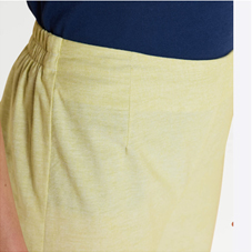 Cutwork Hem Elasticated Back Waist Cotton Trouser - LT340